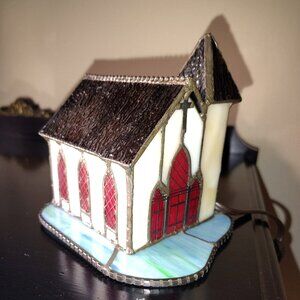 Stained Glass Church Accent Lamp
